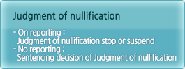 Judgment of nullification, On reporting:Judgment of nullification stop or suspend, No reporting:Sentencing decision of Judgment of nullification